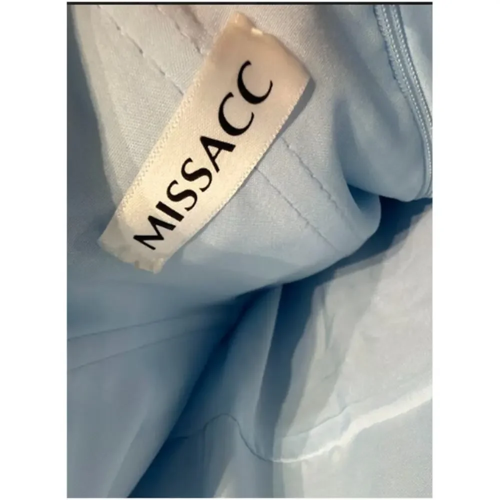 Missacc Evening Gown Dress Womens 4-8 Blue Satin Prom Formal A Line Elegant NWT - Picture 6 of 6